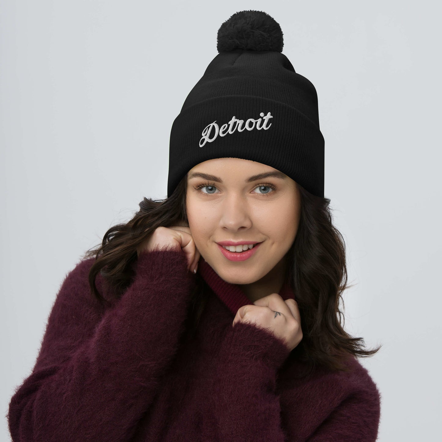 Detroit Script - Pom-Pom Beanie