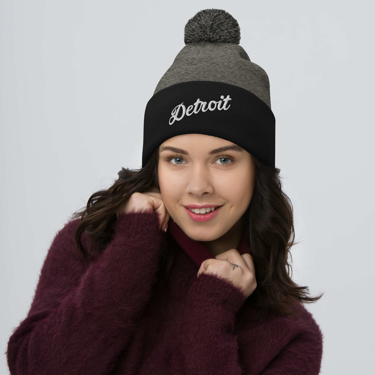 Detroit Script - Pom-Pom Beanie