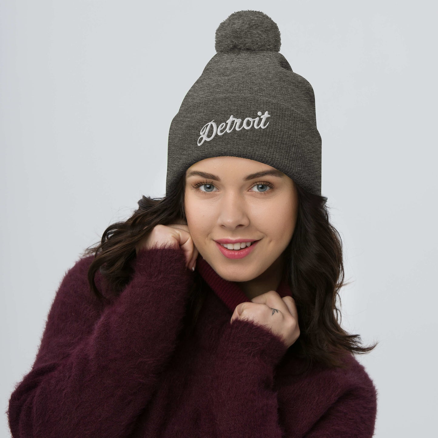 Detroit Script - Pom-Pom Beanie
