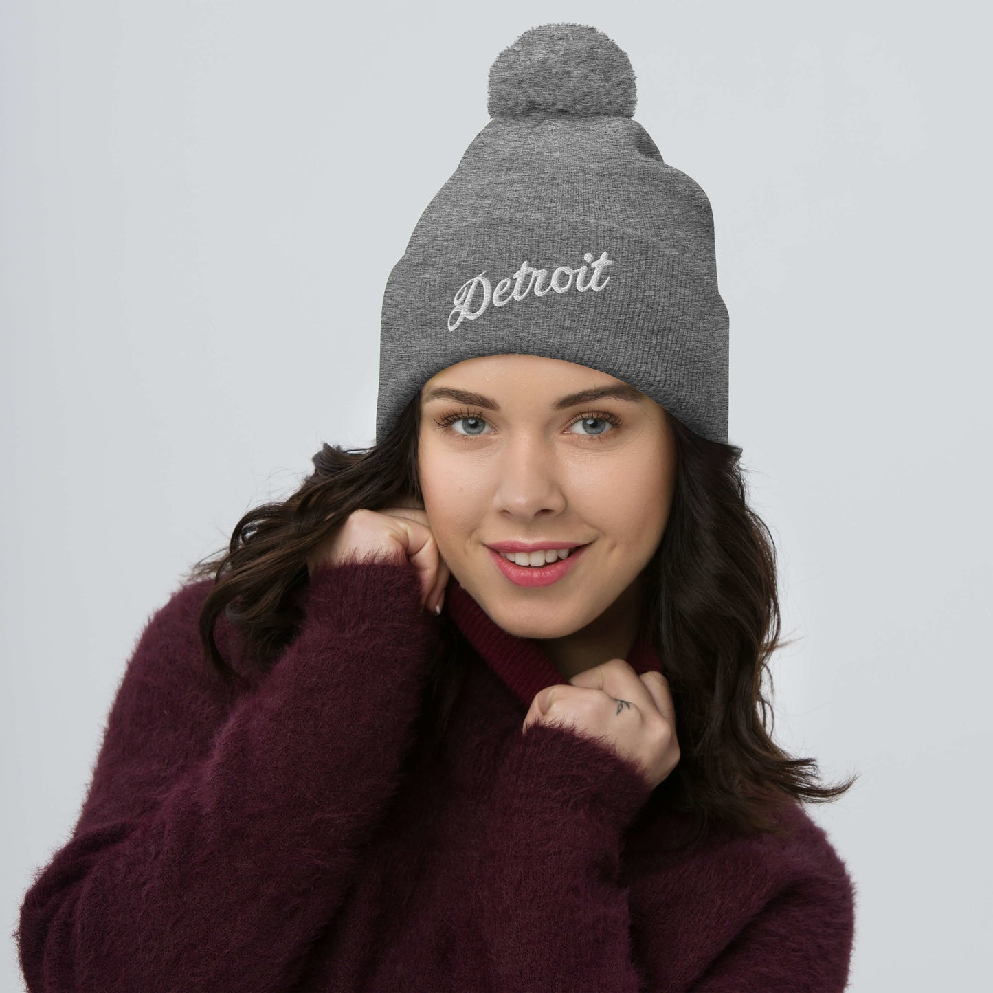 Detroit Script - Pom-Pom Beanie
