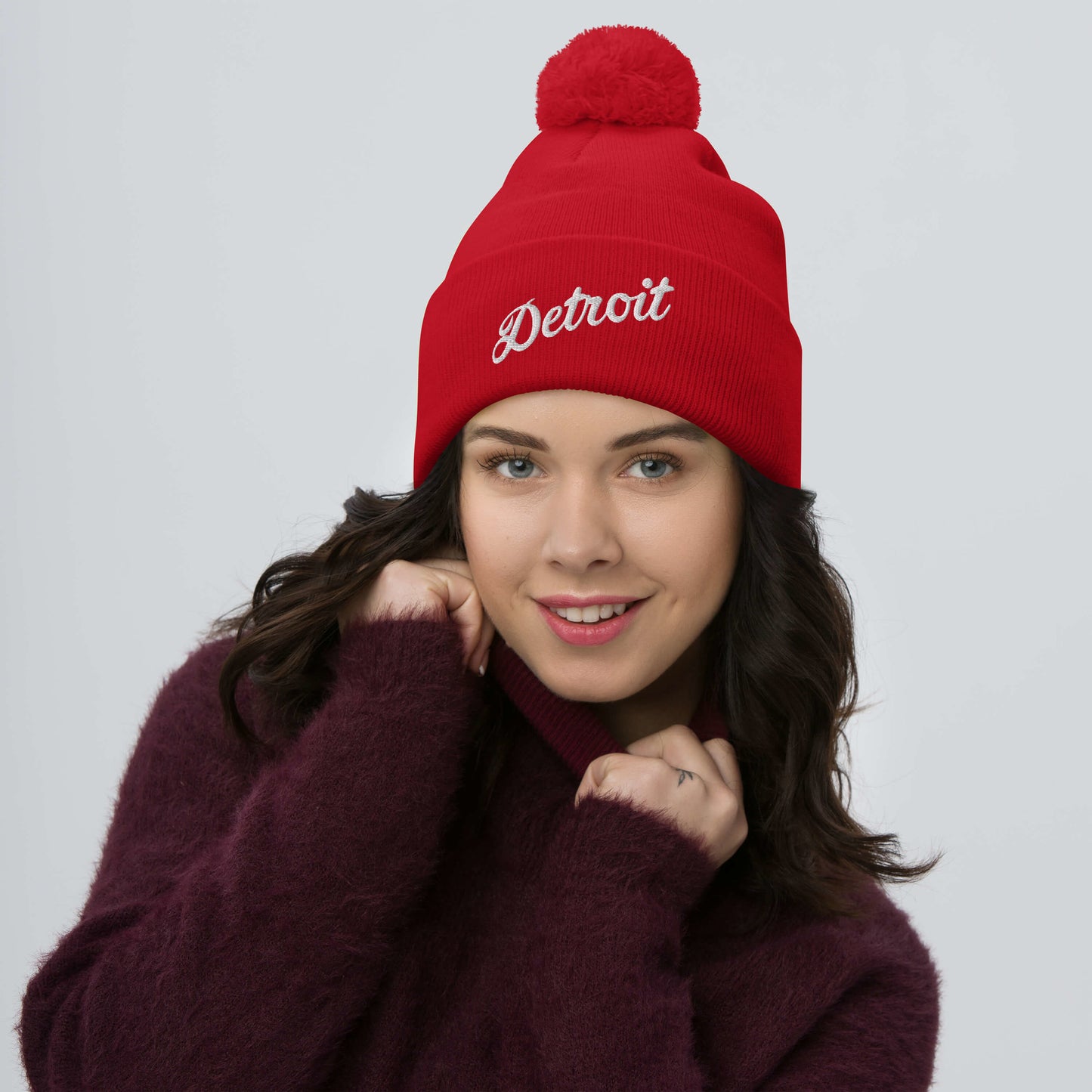Detroit Script - Pom-Pom Beanie