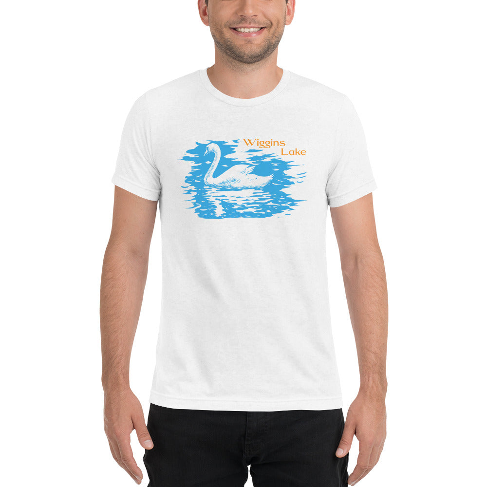 Wiggins Lake Swan - Men's Short Sleeve Tri-Blend T-shirt