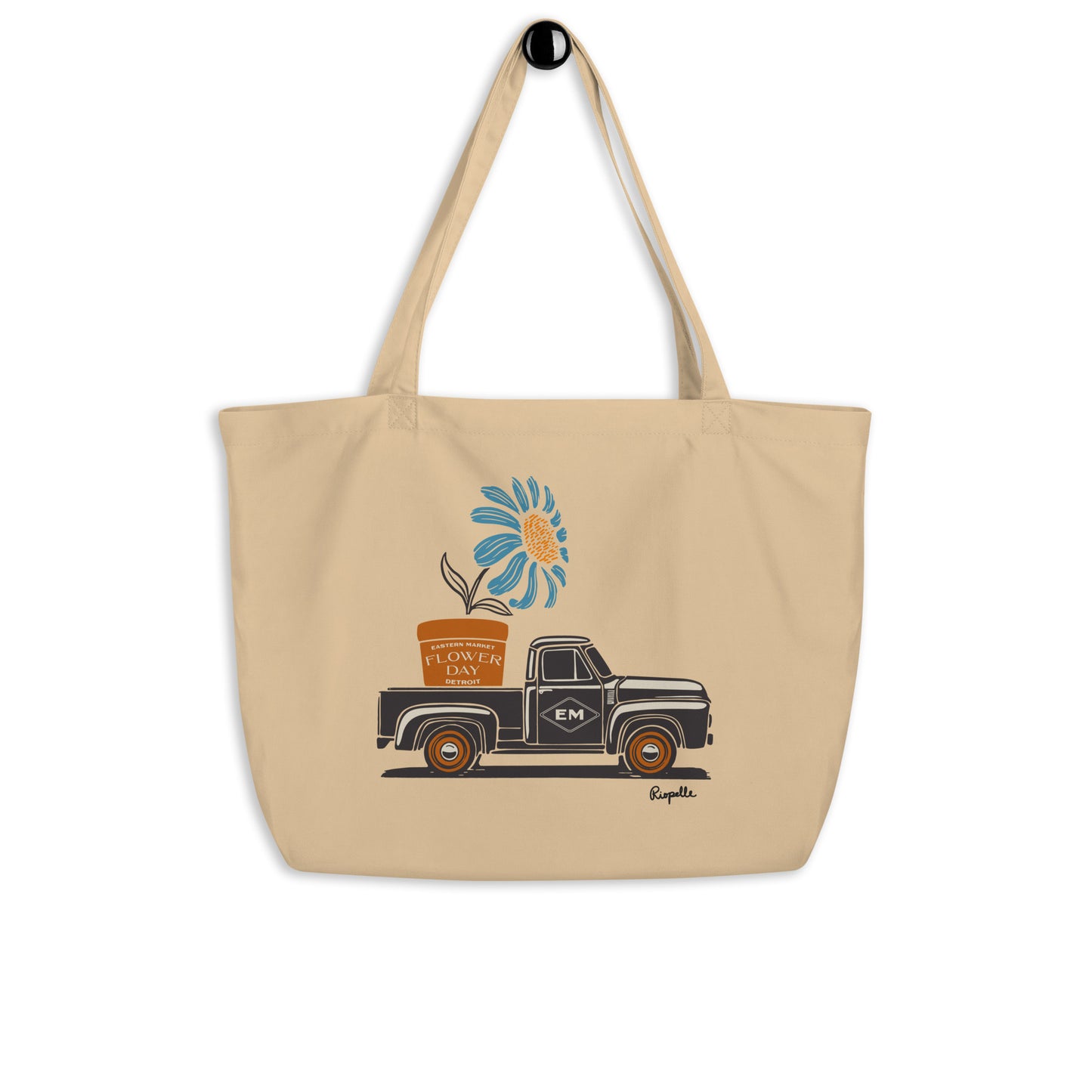 Eastern Market Flower Day -  Large Organic Tote Bag