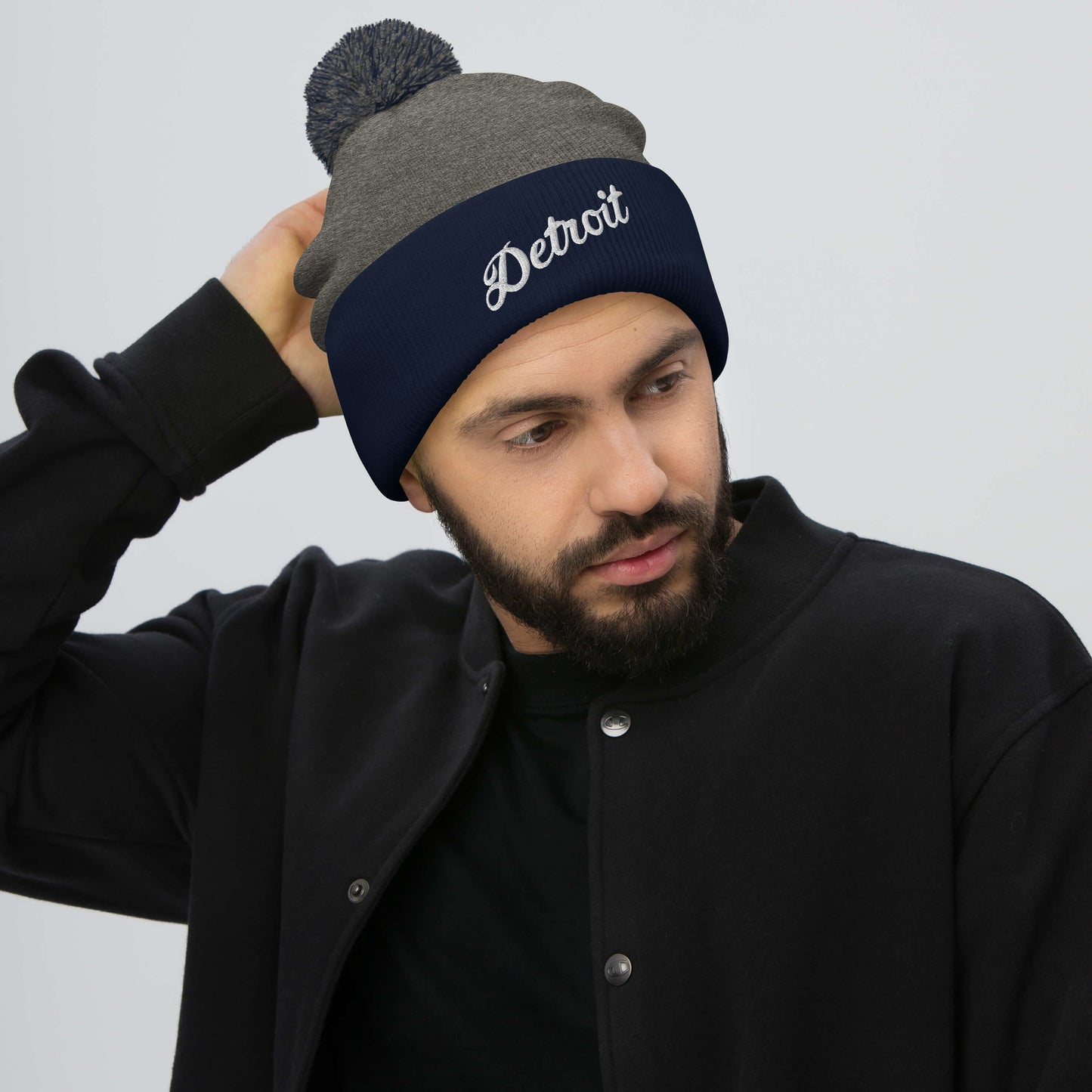 Detroit Script  -  Pom-Pom Beanie