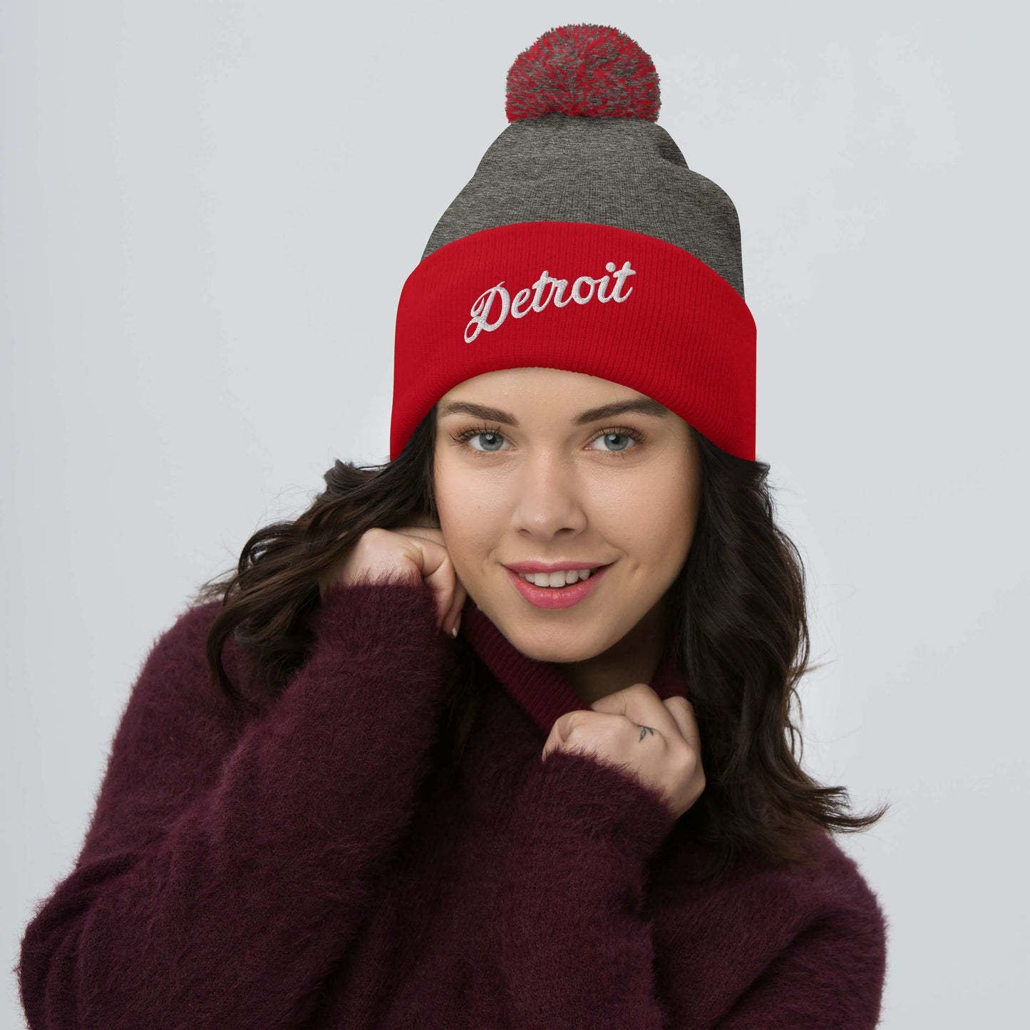 Detroit Script  -  Pom-Pom Beanie