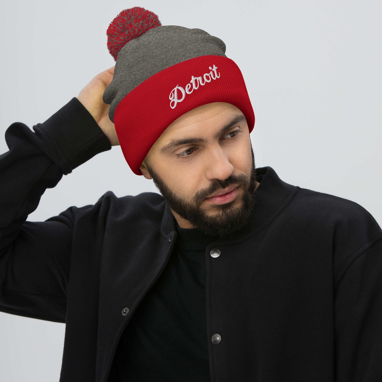 Detroit Script  -  Pom-Pom Beanie