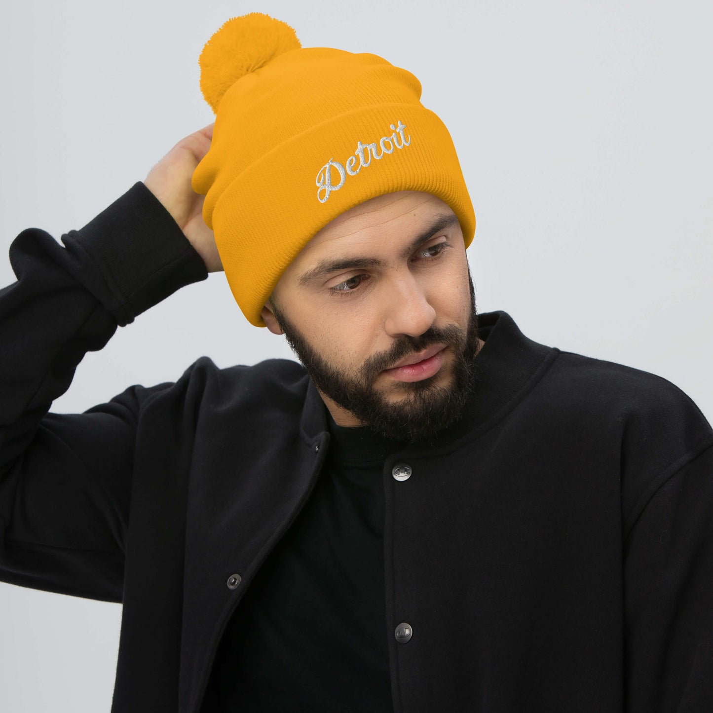 Detroit Script  -  Pom-Pom Beanie