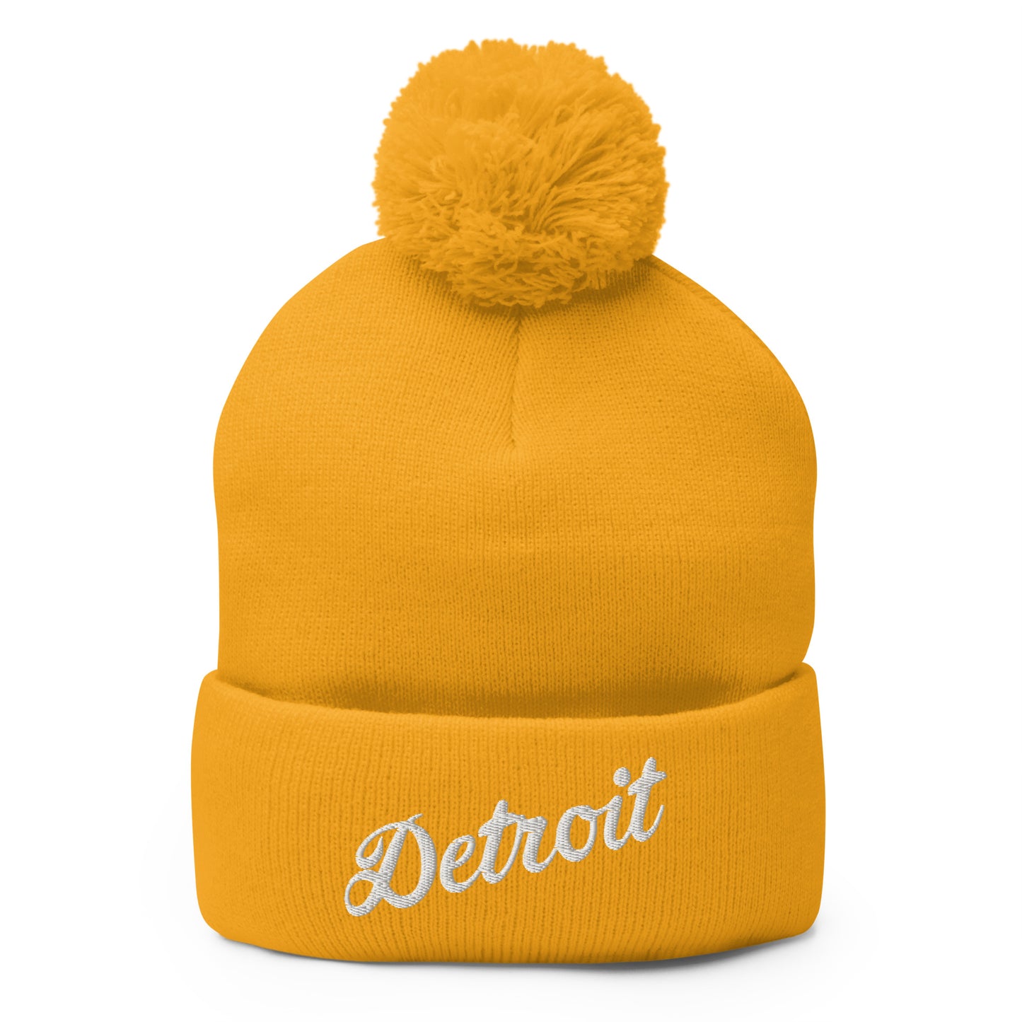 Detroit Script  -  Pom-Pom Beanie