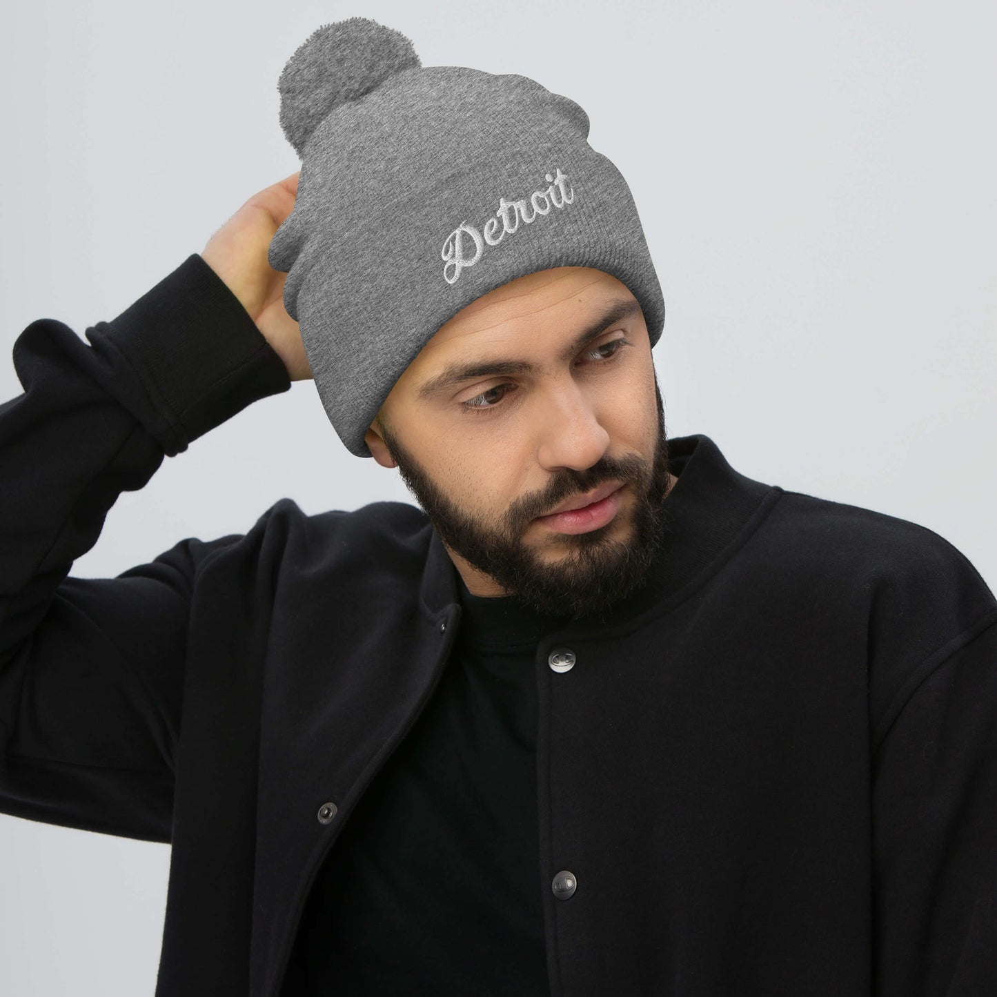 Detroit Script  -  Pom-Pom Beanie