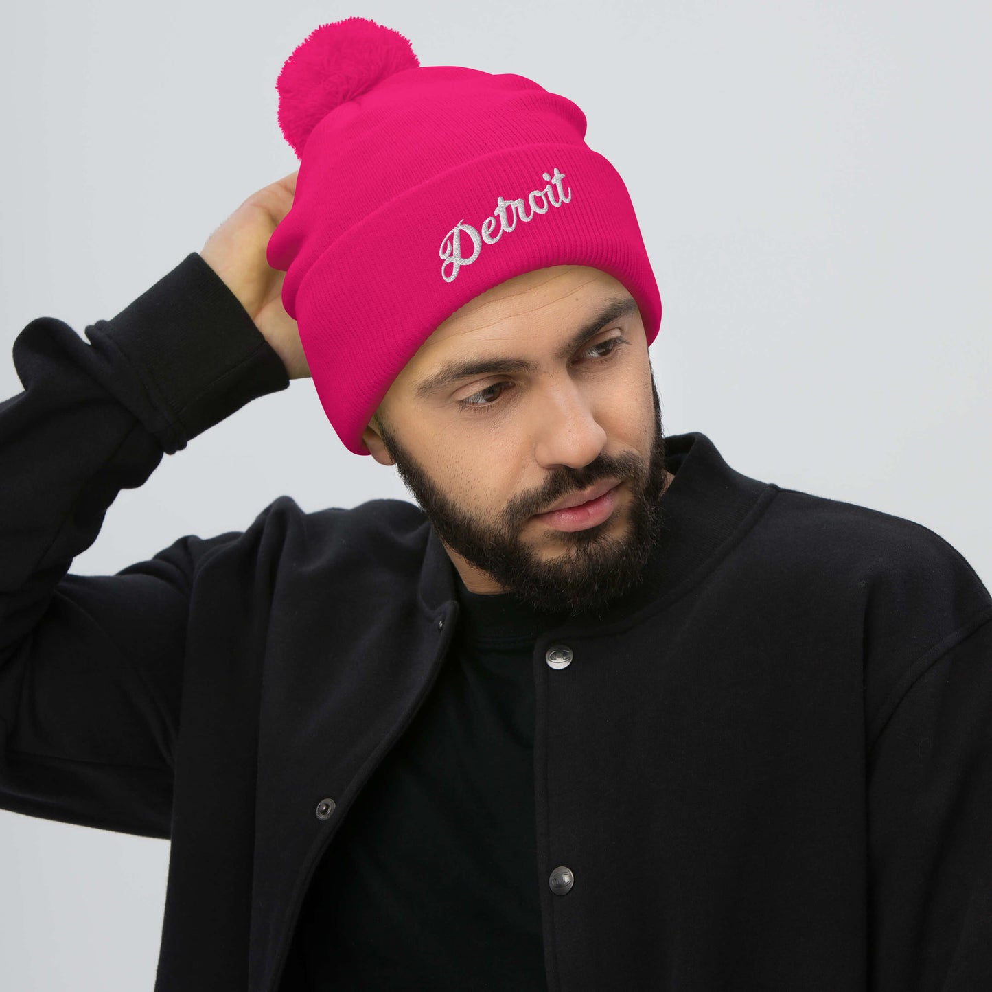 Detroit Script  -  Pom-Pom Beanie