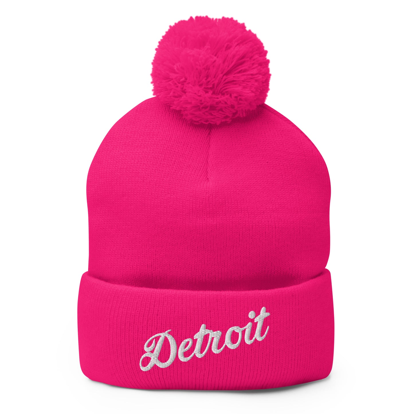 Detroit Script  -  Pom-Pom Beanie