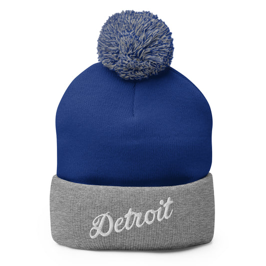 Detroit Script  -  Pom-Pom Beanie