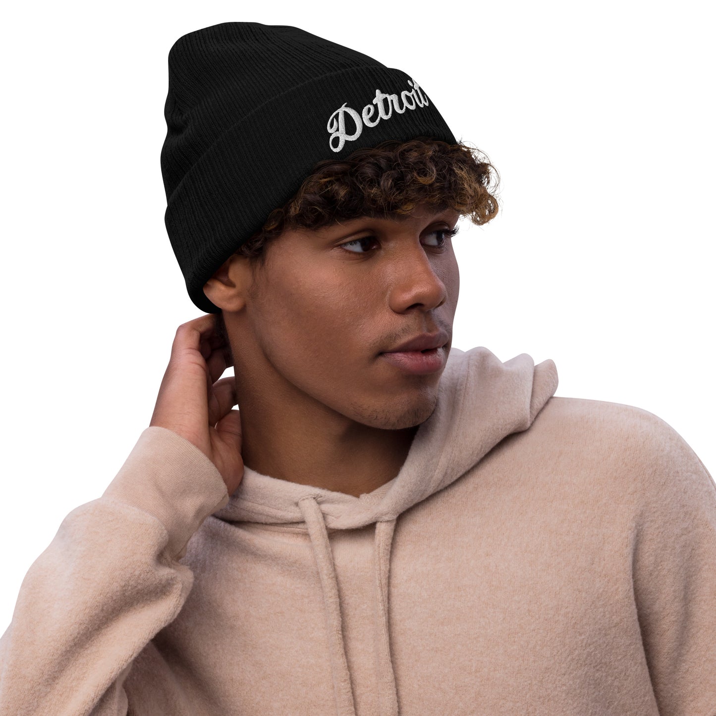 Detroit Script - Ribbed Knit Beanie