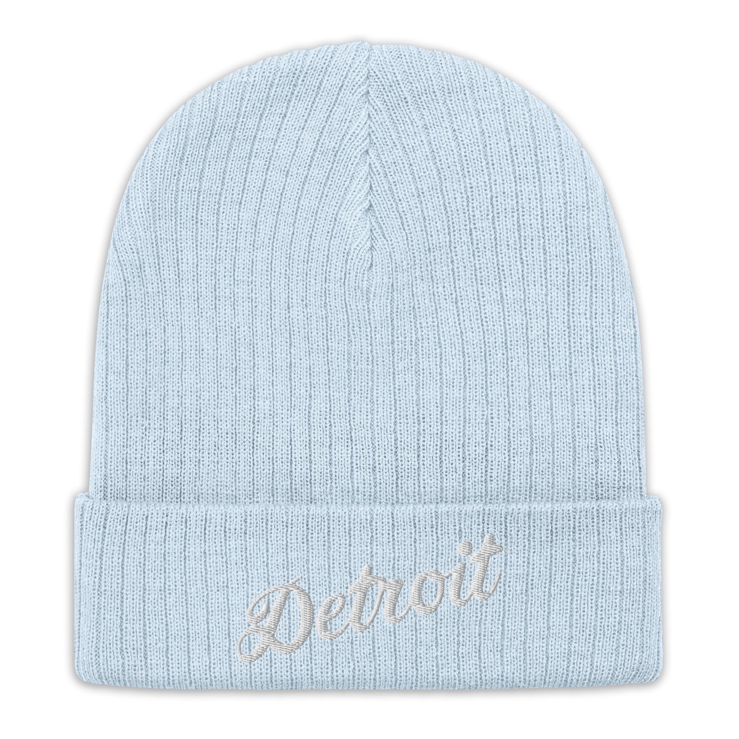 Detroit Script - Ribbed Knit Beanie