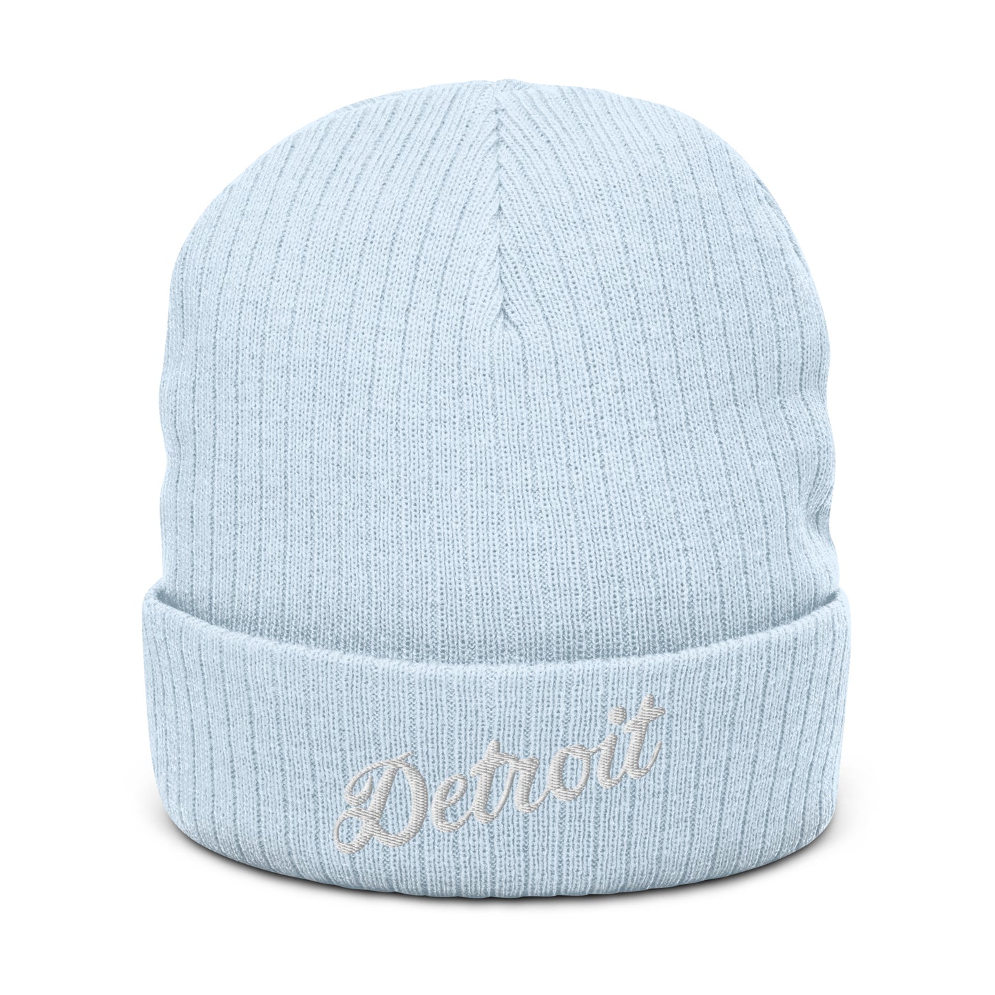 Detroit Script - Ribbed Knit Beanie