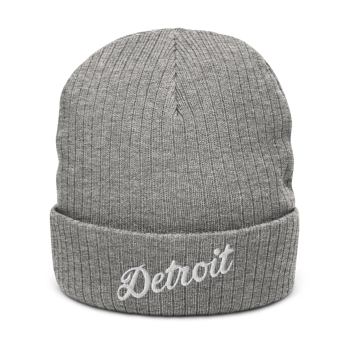 Detroit Script - Ribbed Knit Beanie