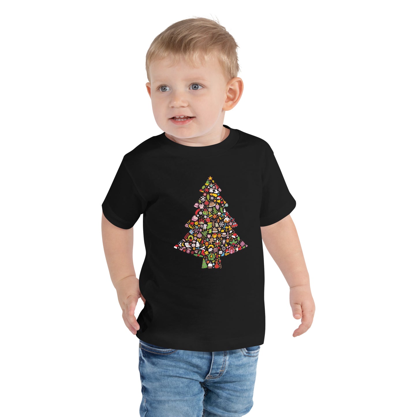 Christmas Tree Doodles - Toddler Short Sleeve Tee