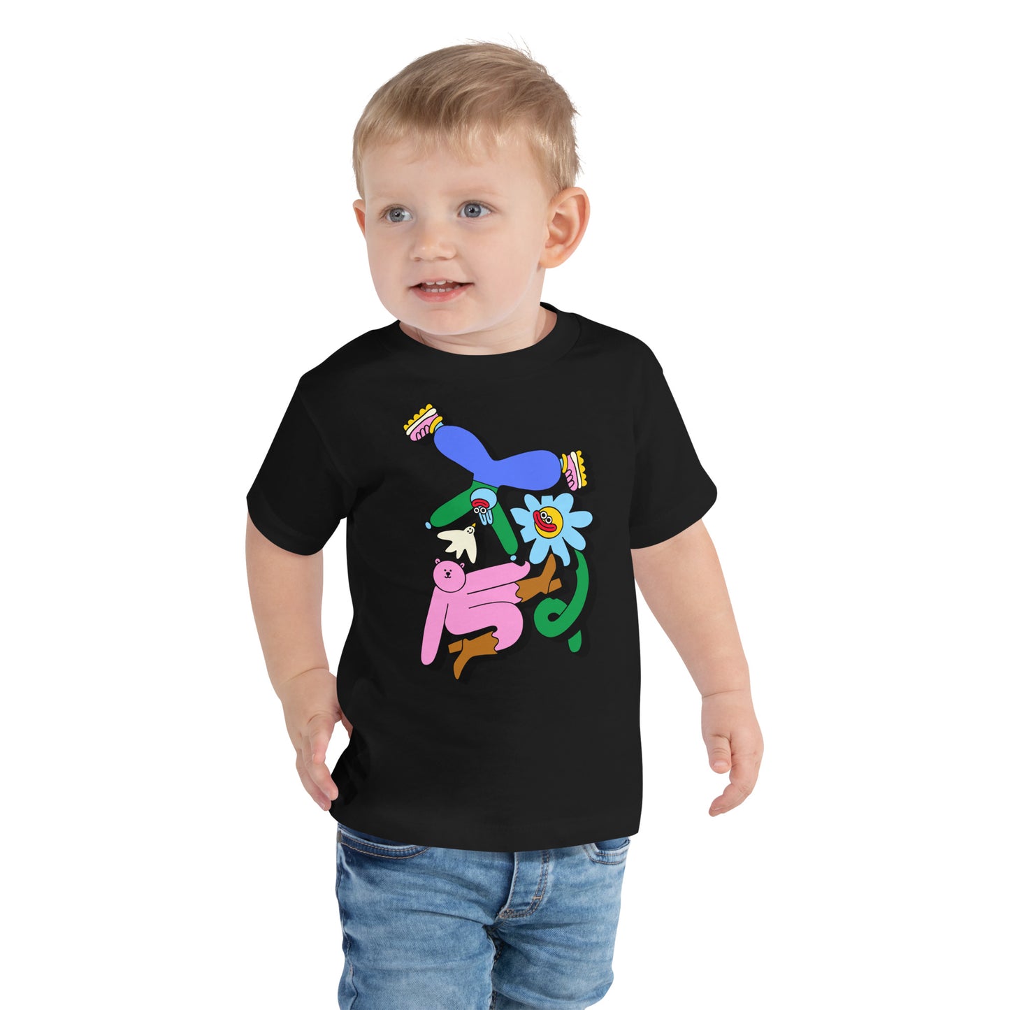 Bear Bird Flower Bunny - Toddler Short Sleeve Tee