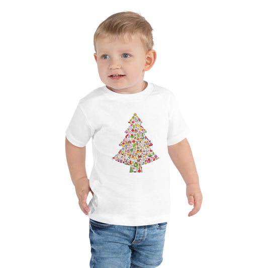 Christmas Tree Doodles - Toddler Short Sleeve Tee