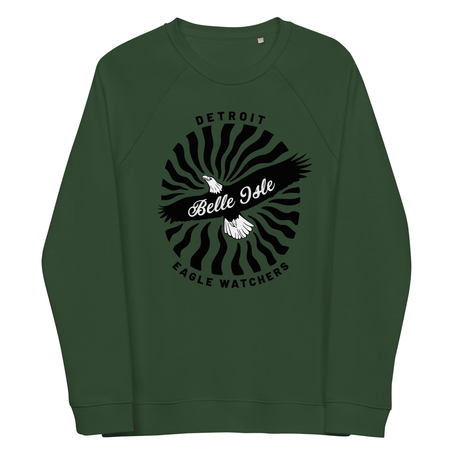 Belle Isle Detroit Eagle Watchers - Unisex Organic Raglan Sweatshirt