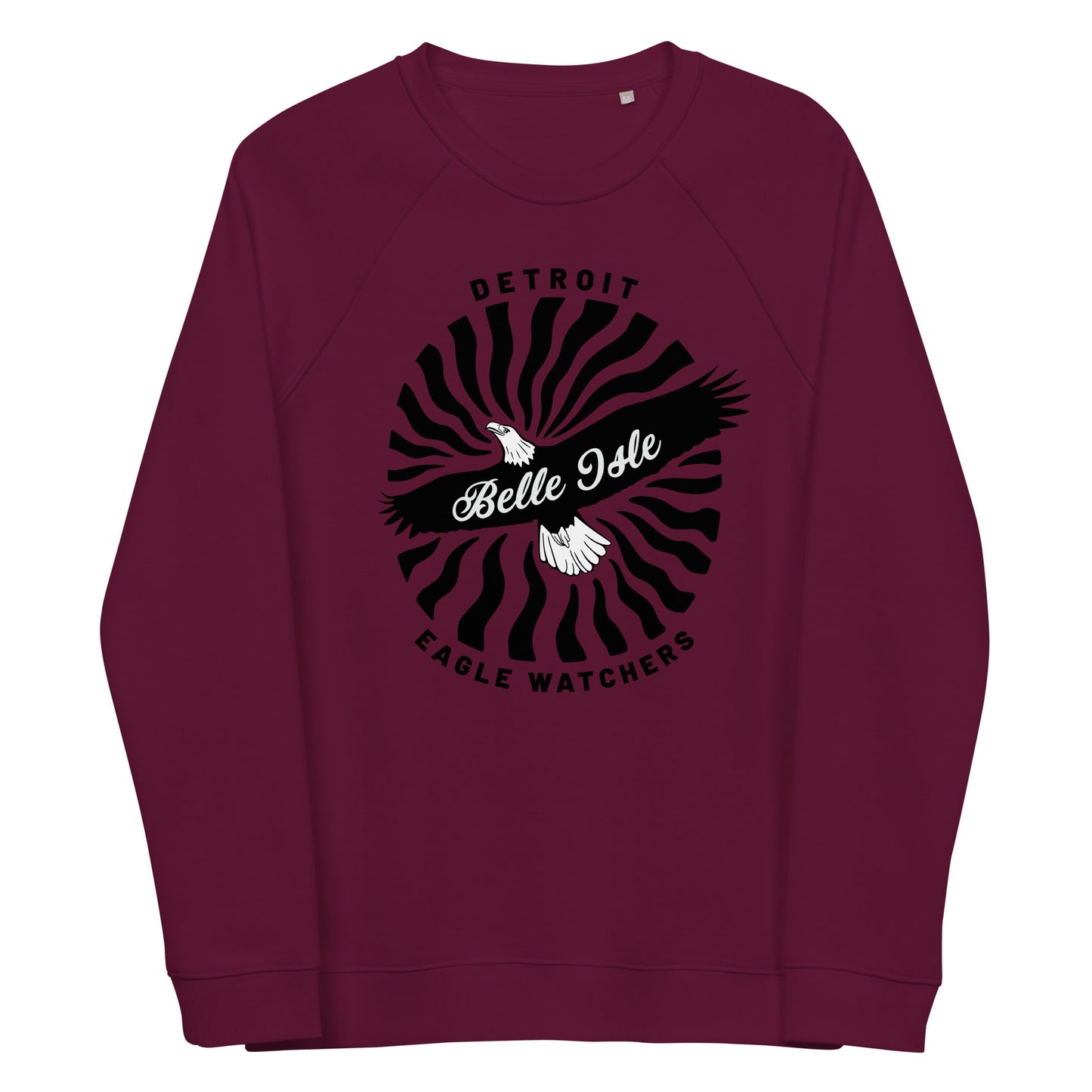 Belle Isle Detroit Eagle Watchers - Unisex Organic Raglan Sweatshirt