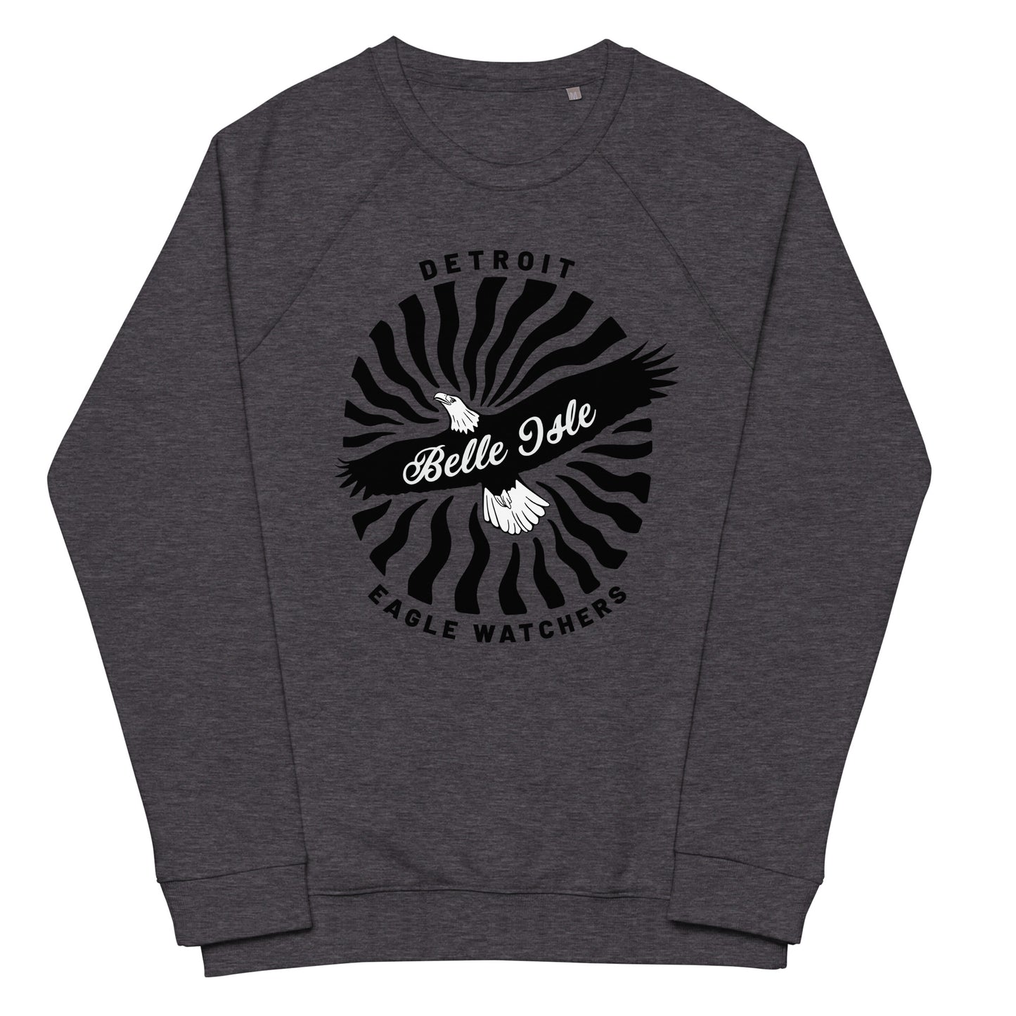 Belle Isle Detroit Eagle Watchers - Unisex Organic Raglan Sweatshirt