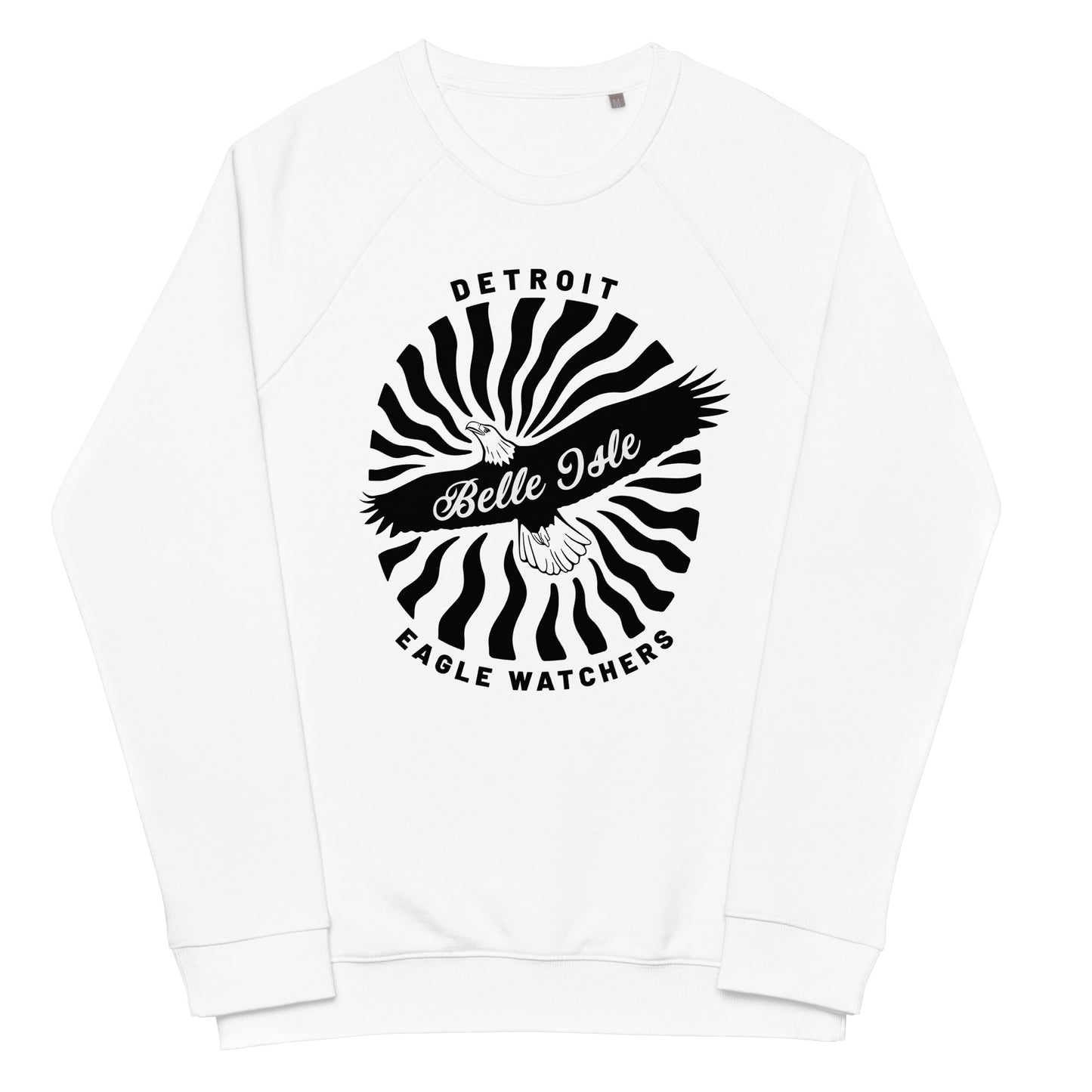 Belle Isle Detroit Eagle Watchers - Unisex Organic Raglan Sweatshirt