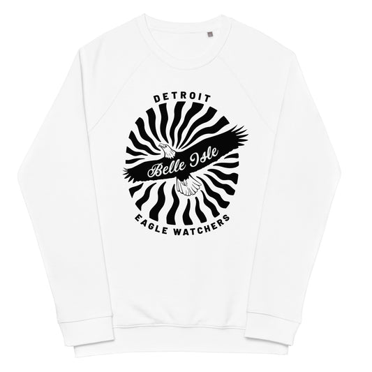 Belle Isle Detroit Eagle Watchers - Unisex Organic Raglan Sweatshirt