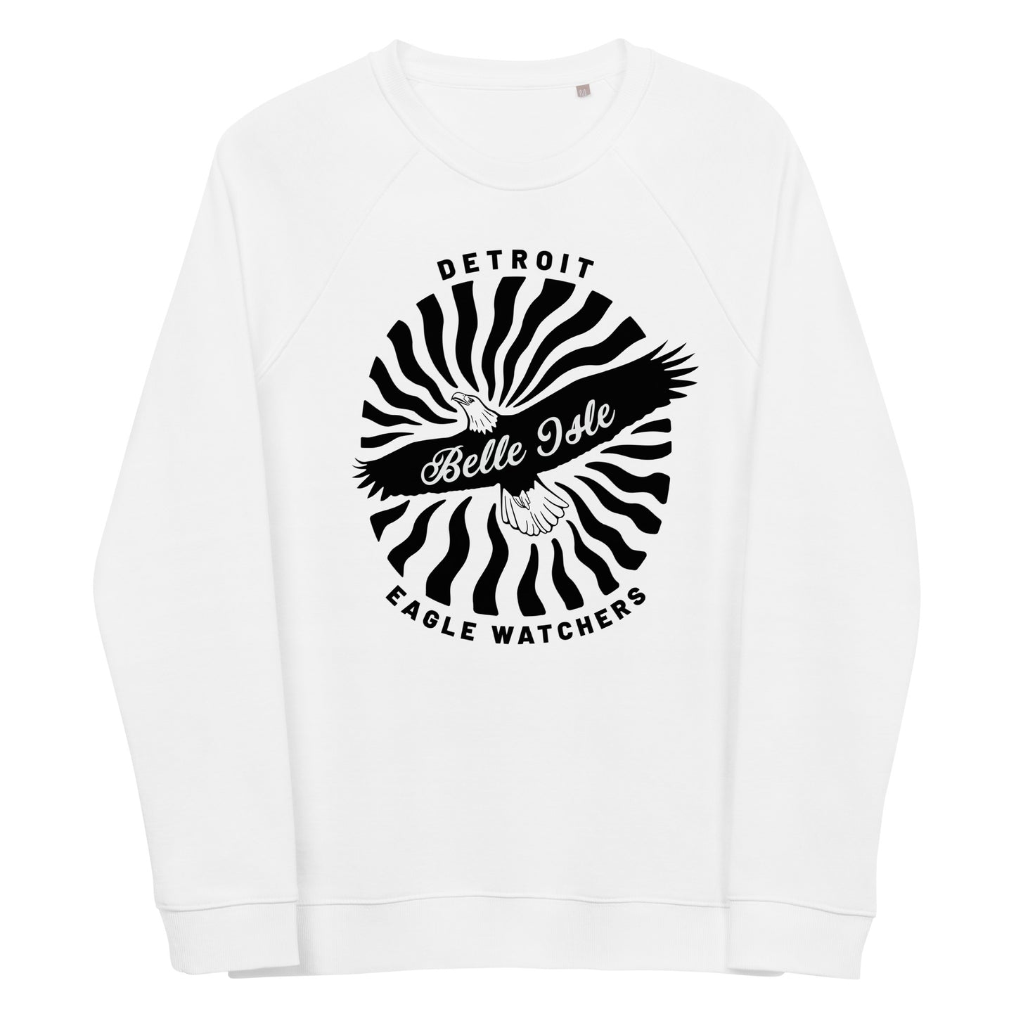 Belle Isle Detroit Eagle Watchers - Unisex Organic Raglan Sweatshirt