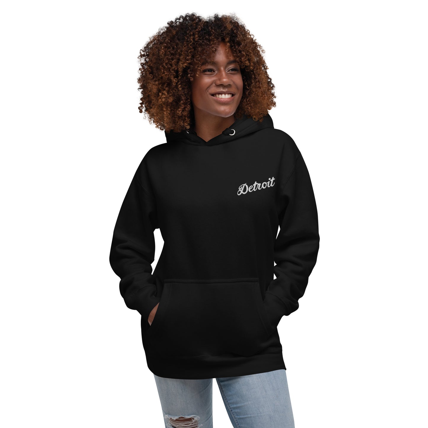 Detroit Script Embroidered Unisex Hoodie