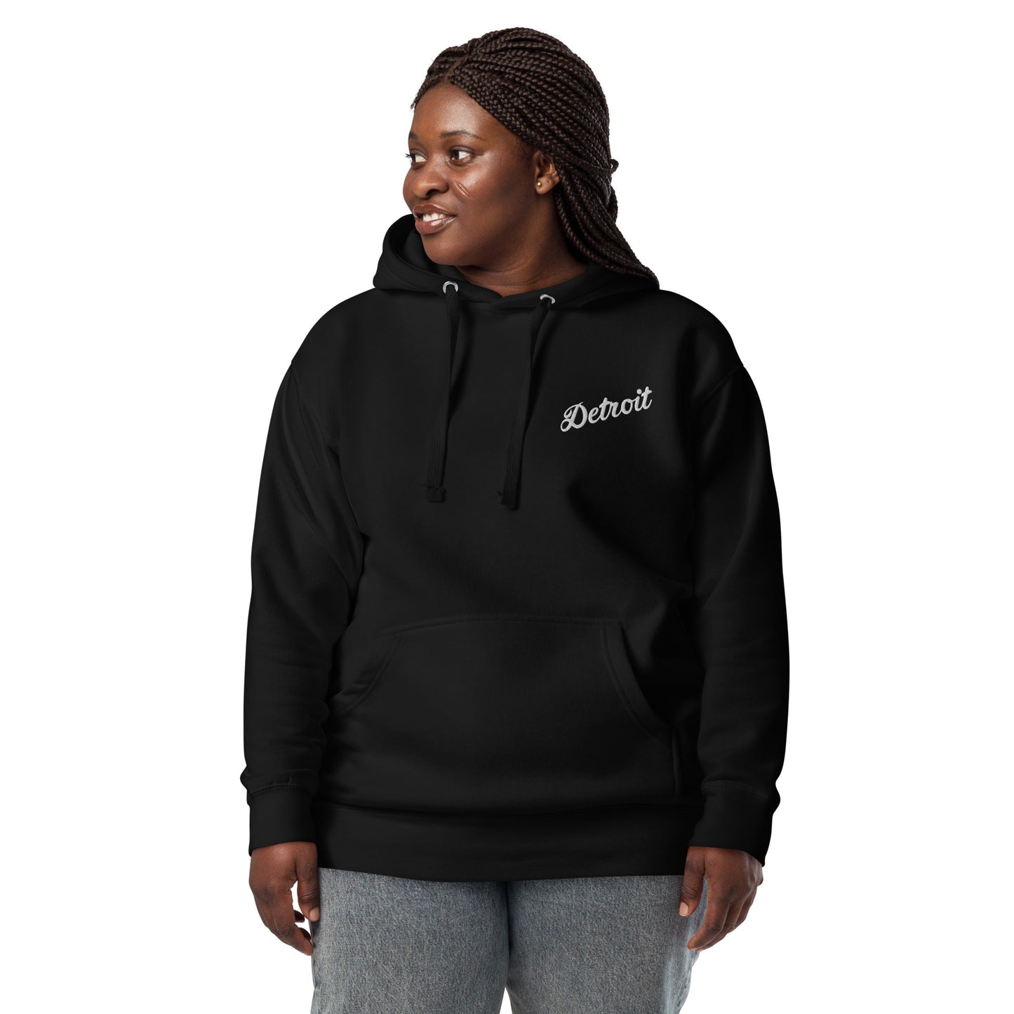 Detroit Script Embroidered Unisex Hoodie