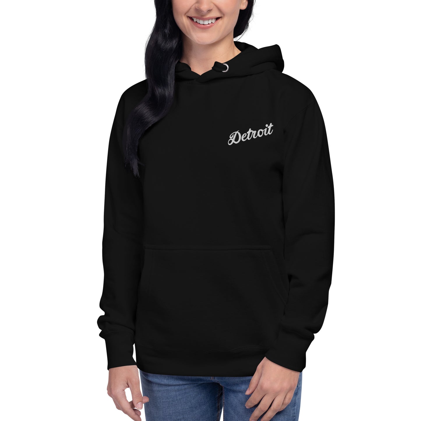 Detroit Script Embroidered Unisex Hoodie