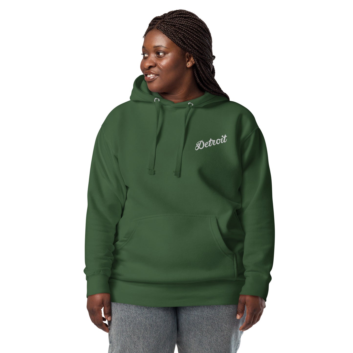 Detroit Script Embroidered Unisex Hoodie