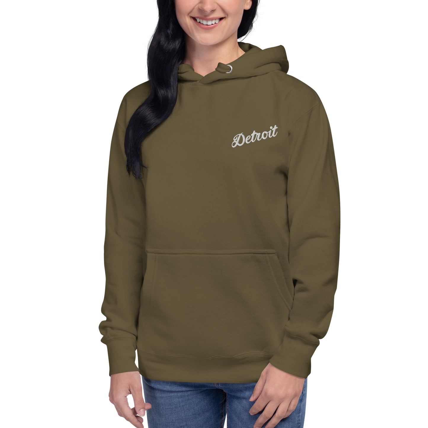 Detroit Script Embroidered Unisex Hoodie