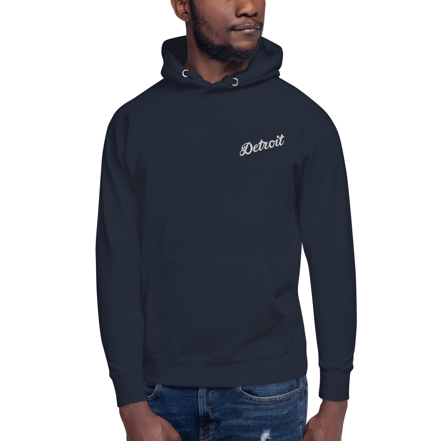 Detroit Script Embroidered Unisex Hoodie