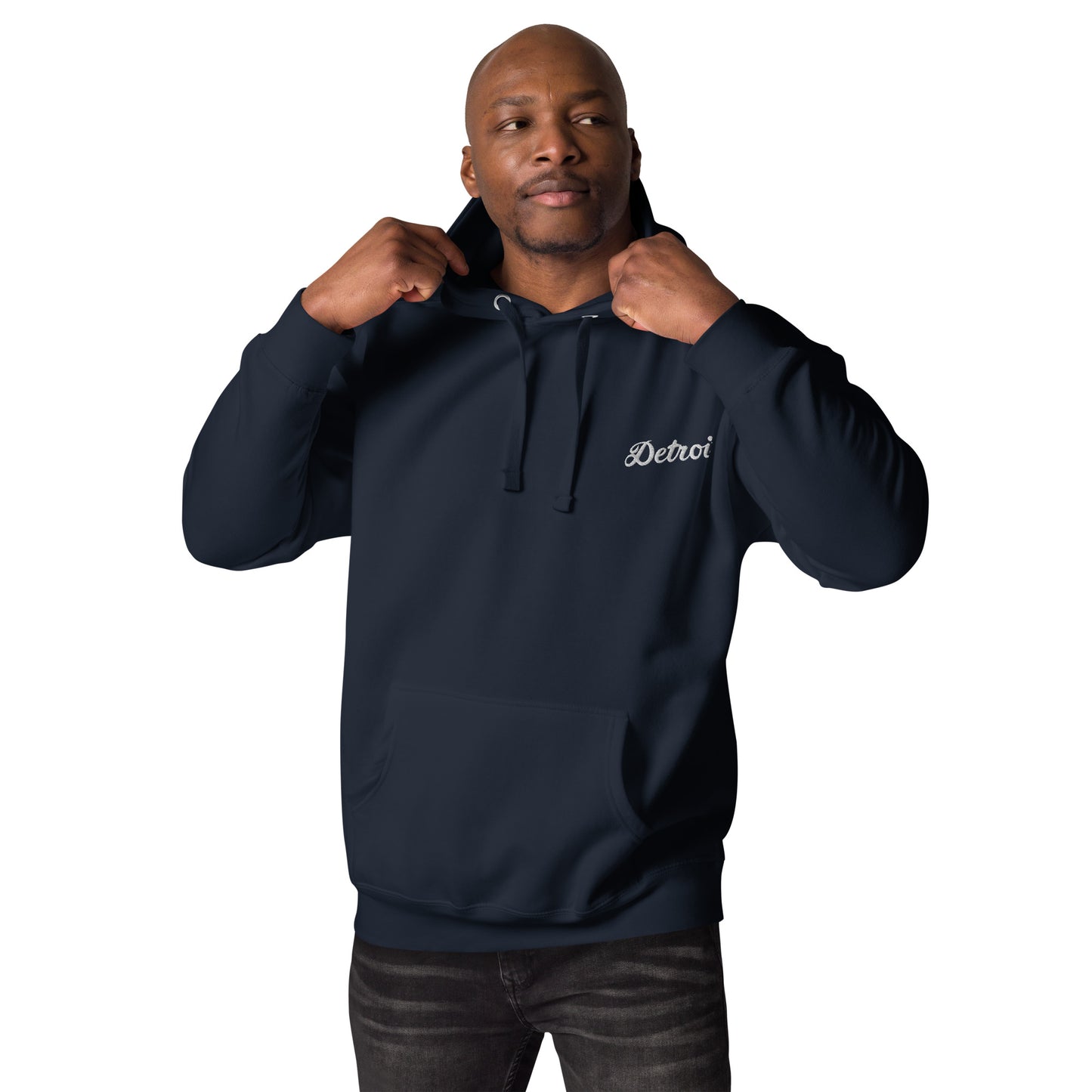 Detroit Script Embroidered Unisex Hoodie