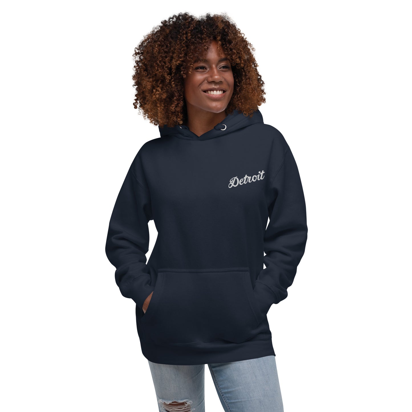 Detroit Script Embroidered Unisex Hoodie