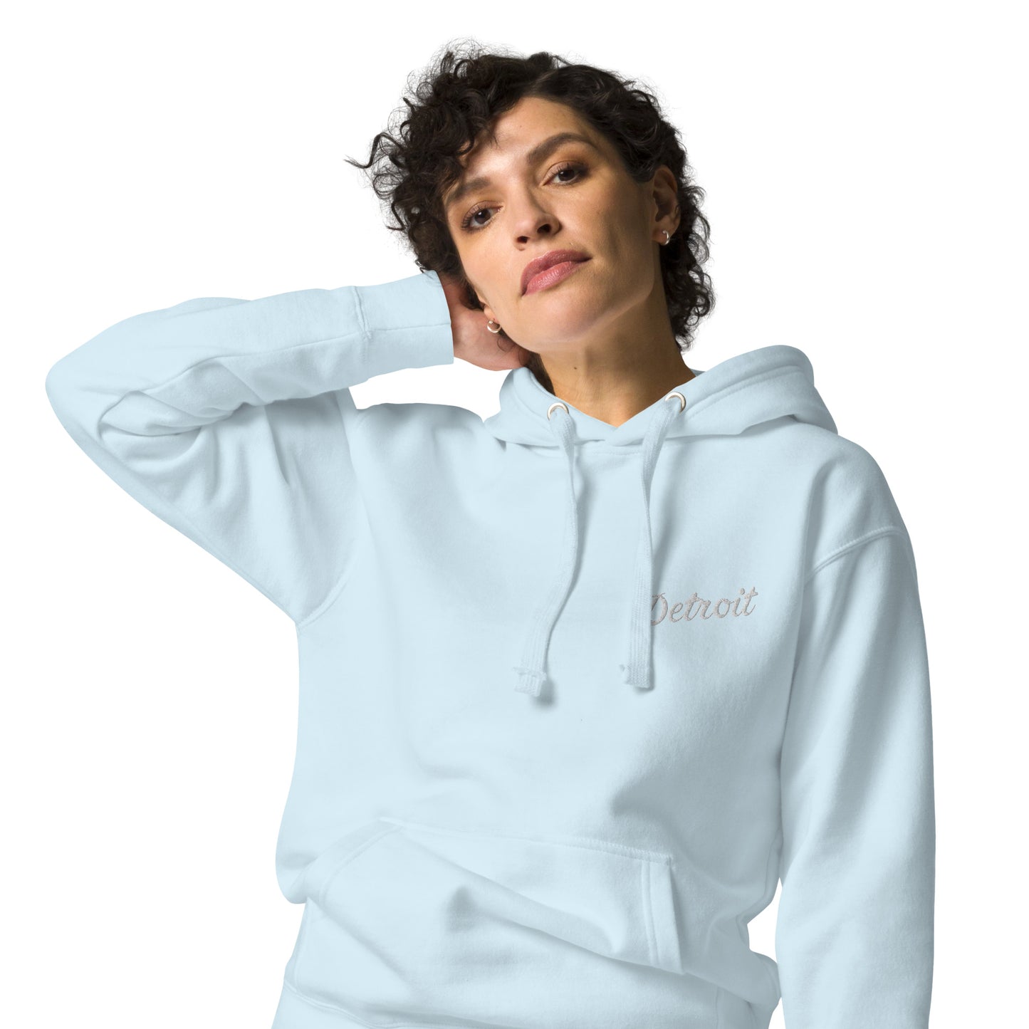 Detroit Script Embroidered Unisex Hoodie