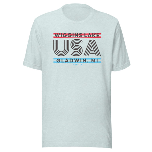 Wiggins Lake USA Gladwin, MI - Unisex T-shirt