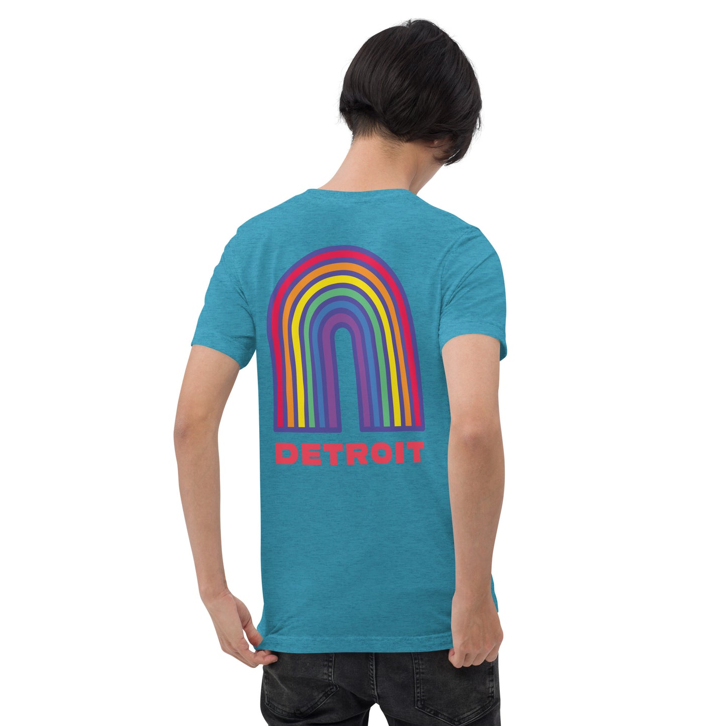 Detroit Rainbow Pride (Back Print) - Tri-blend Short Sleeve T-shirt