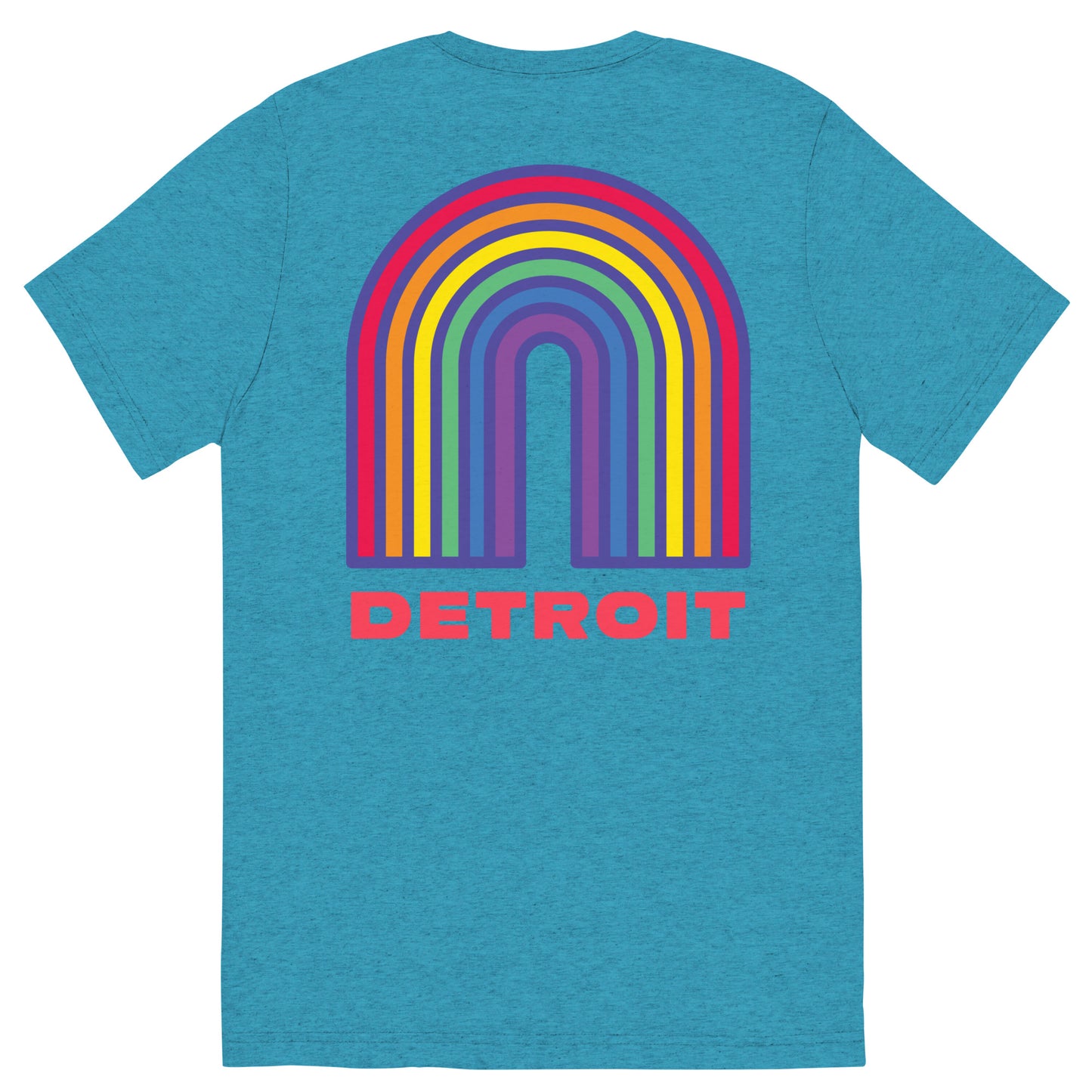 Detroit Rainbow Pride (Back Print) - Tri-blend Short Sleeve T-shirt