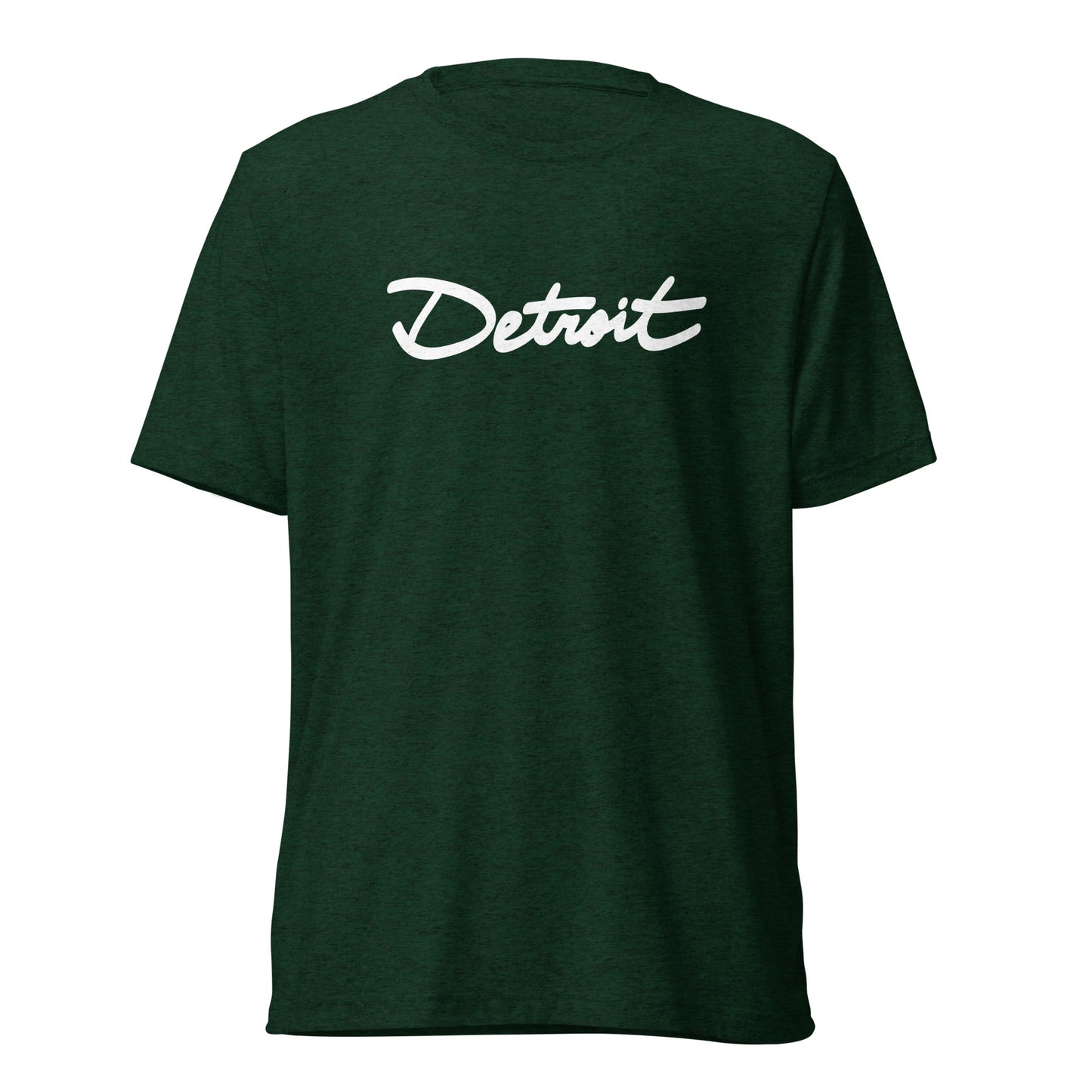 Detroit Handwritten Cursive Tri-blend Short Sleeve T-shirt