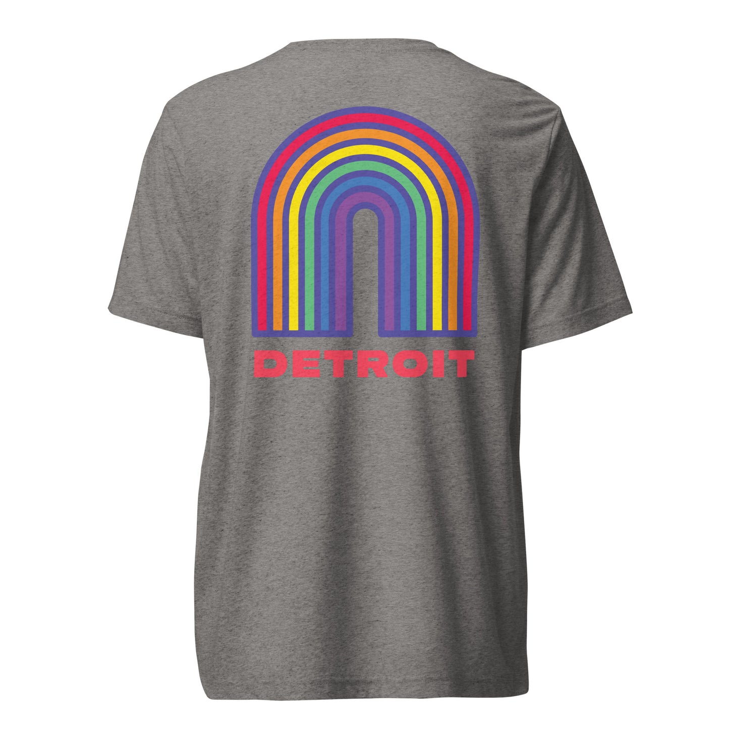 Detroit Rainbow Pride (Back Print) - Tri-blend Short Sleeve T-shirt