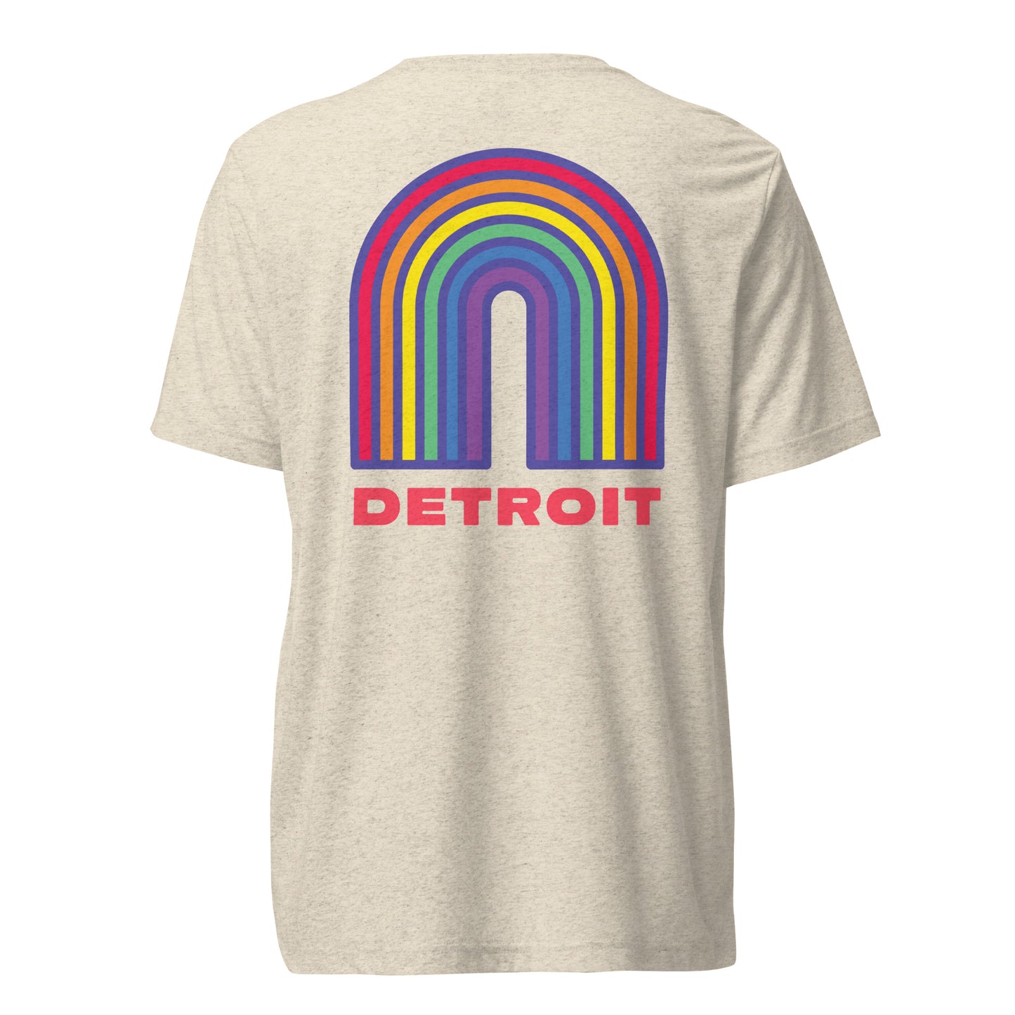 Detroit Rainbow Pride (Back Print) - Tri-blend Short Sleeve T-shirt