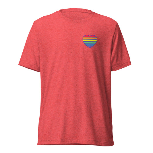 Pride Rainbow Heart Tri-Blend Short Sleeve T-shirt