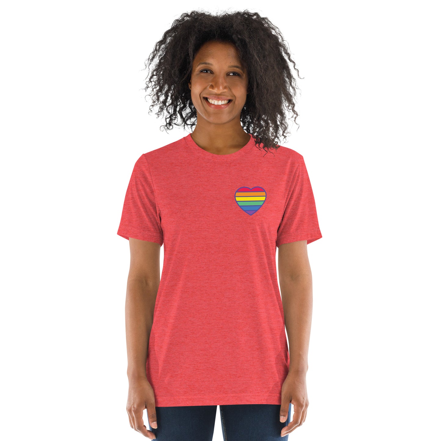 Pride Rainbow Heart Tri-Blend Short Sleeve T-shirt