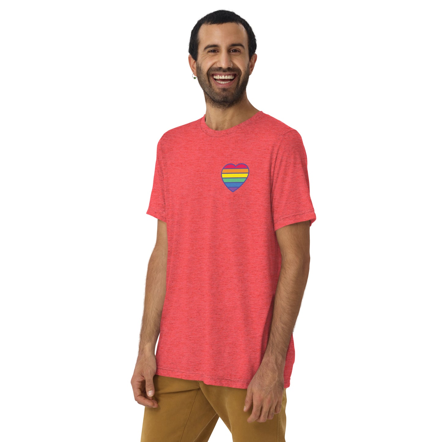 Pride Rainbow Heart Tri-Blend Short Sleeve T-shirt