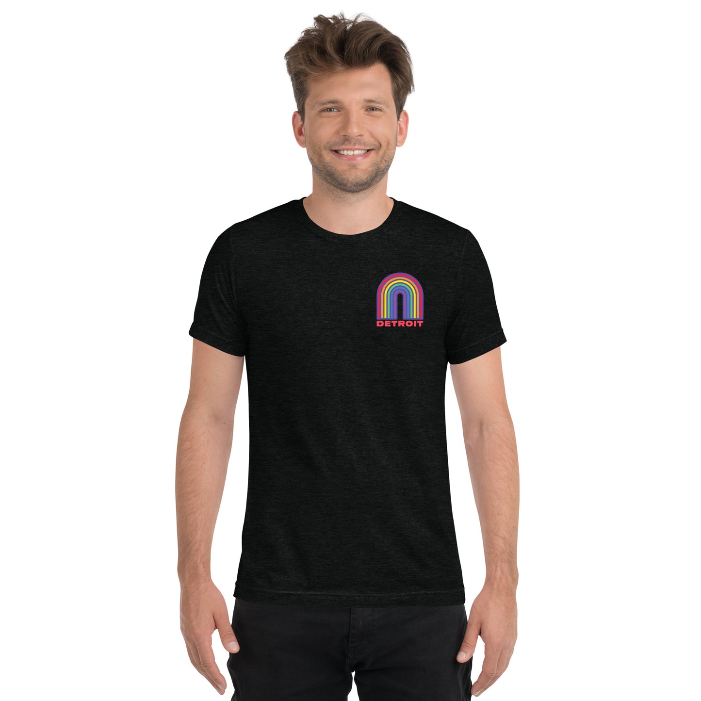 Detroit Rainbow Tri-Blend Short Sleeve T-shirt