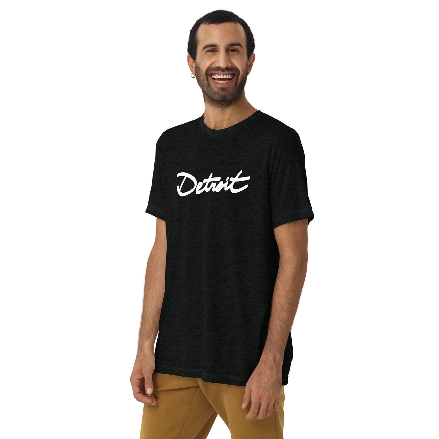 Detroit Handwritten Cursive Tri-blend Short Sleeve T-shirt