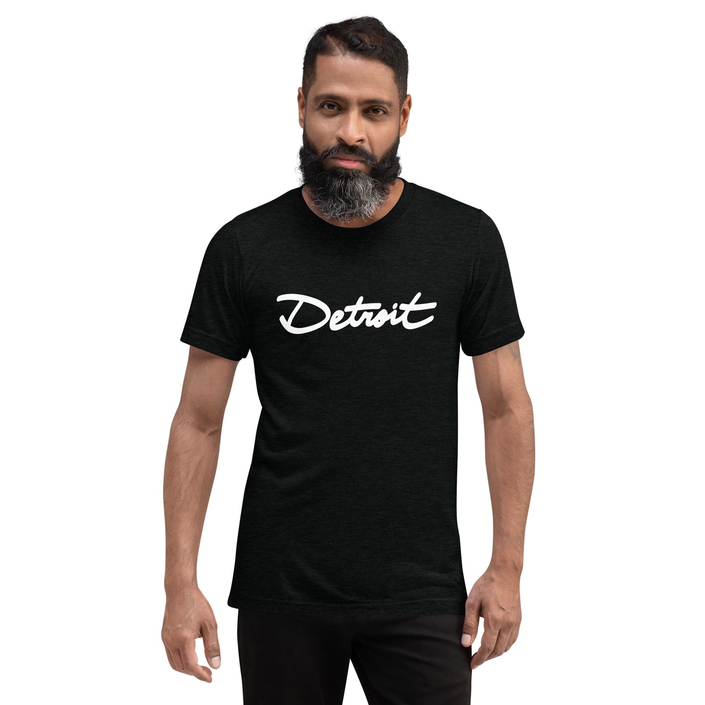 Detroit Handwritten Cursive Tri-blend Short Sleeve T-shirt